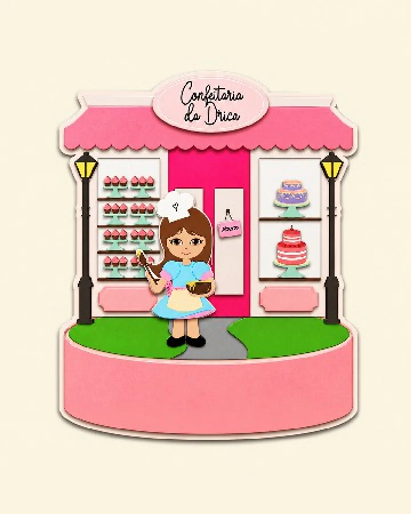 Arquivo Topo de Bolo Confeitaria Doces Menina 02 1