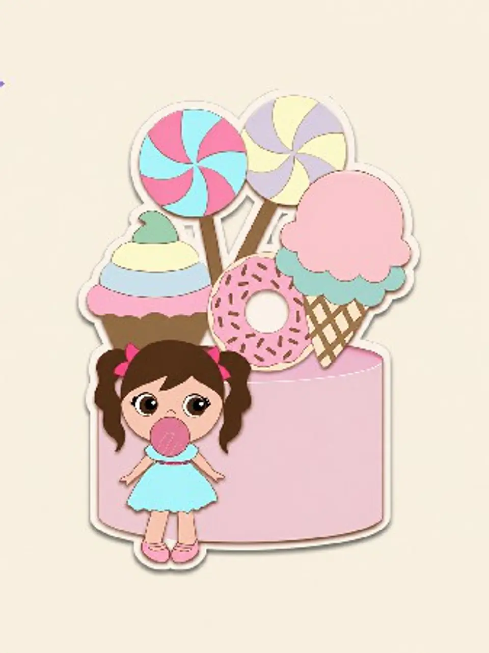 Arquivo Topo de Bolo Confeitaria Doces Menina 07 1