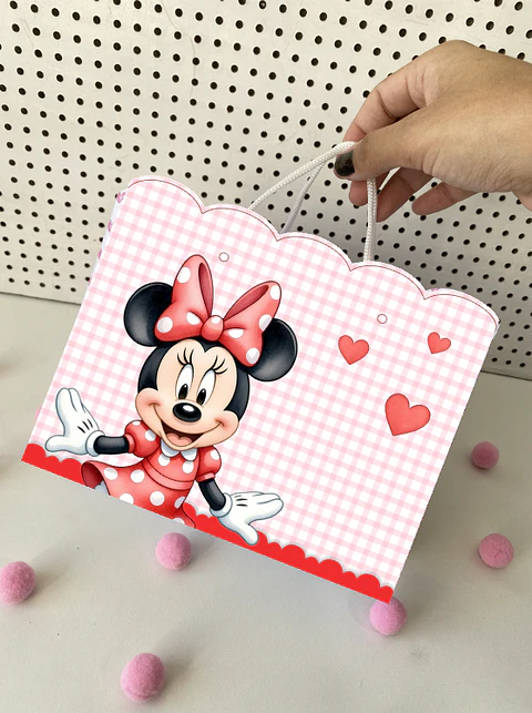 Arquivo Sacolinha Minnie Rosa e Vermelha 