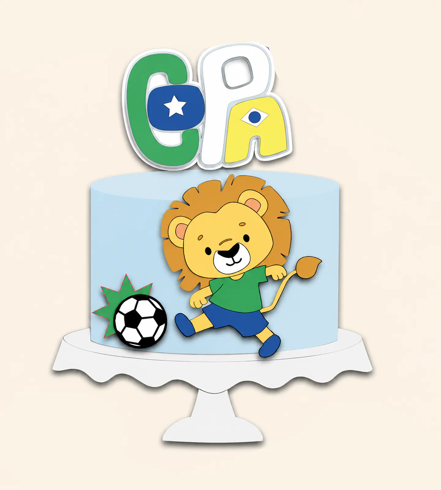 Arquivo Topo de Bolo Copa do Mundo Leãozinho 1