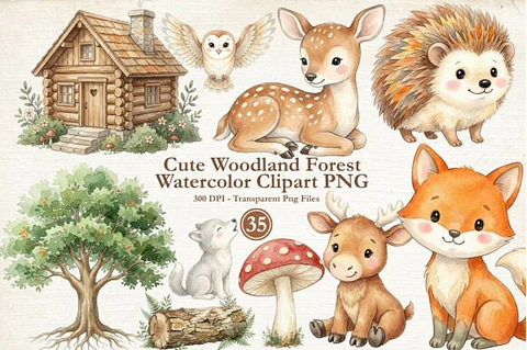 Kit Digital Bosque Cute