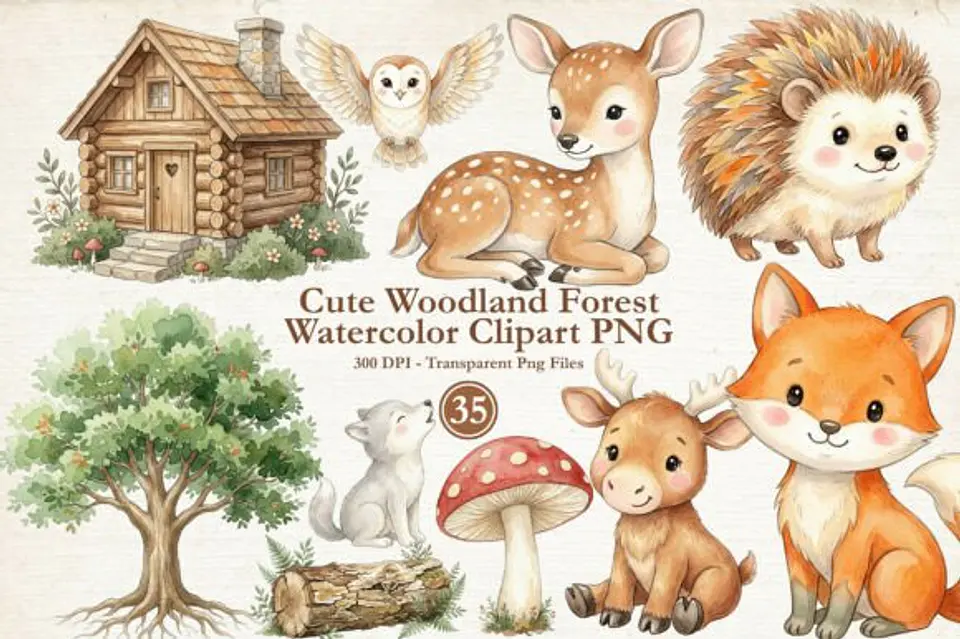 Kit Digital Bosque Cute 1