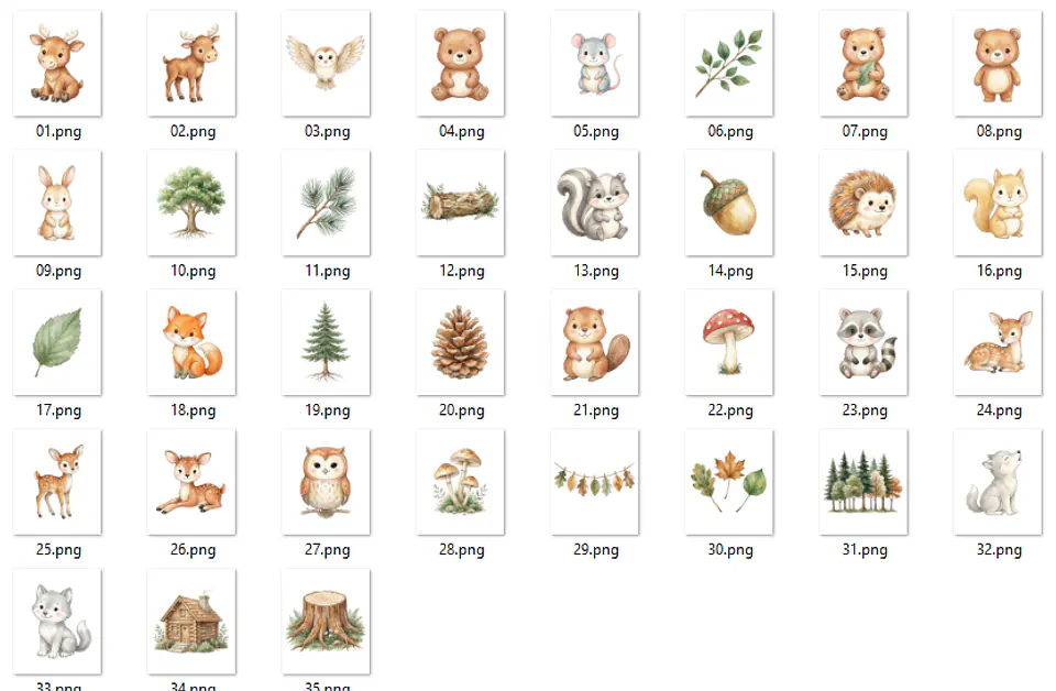 Kit Digital Bosque Cute 2
