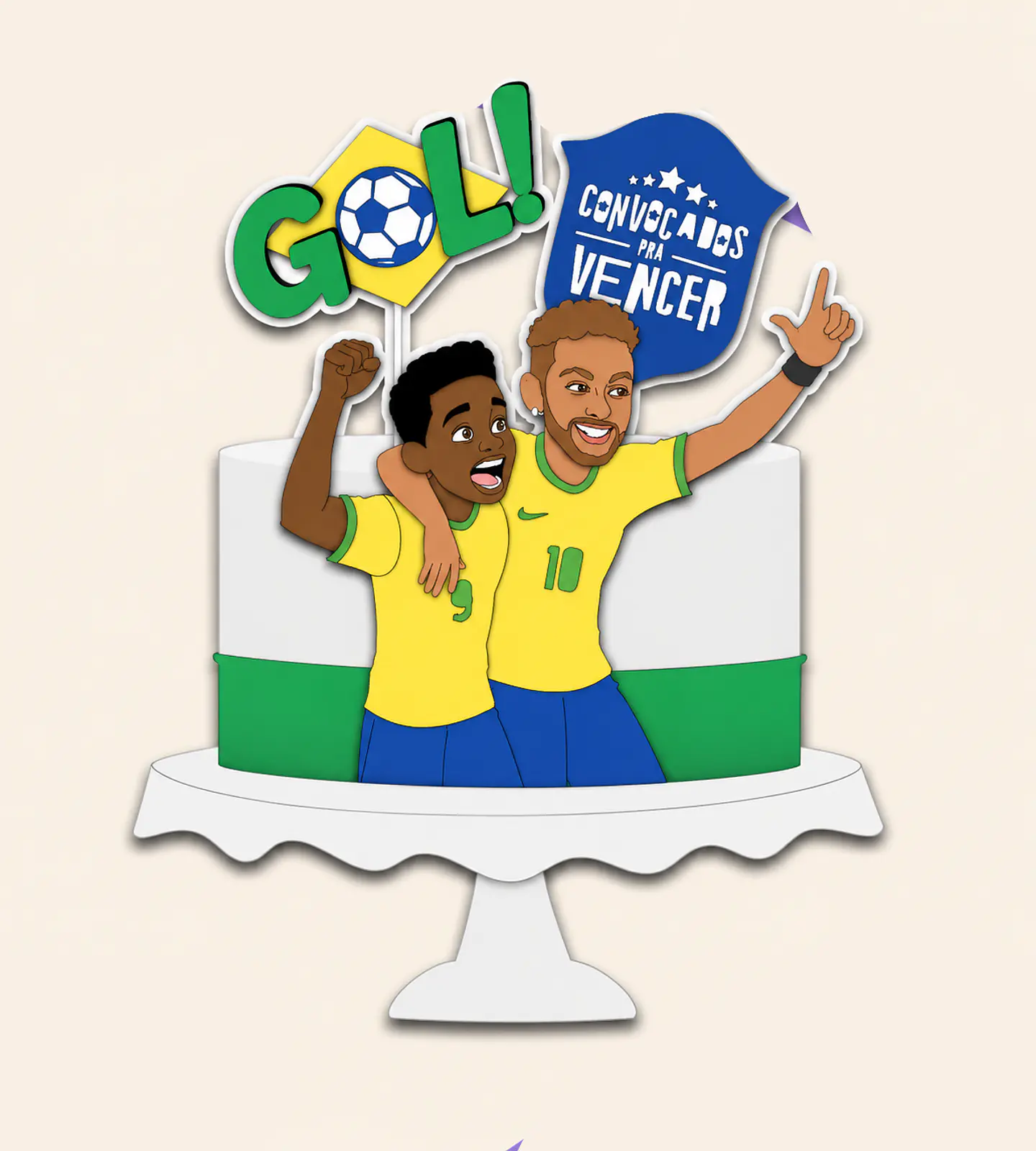 Arquivo Topo de Bolo Copa do Mundo Neymar e Endrick 1