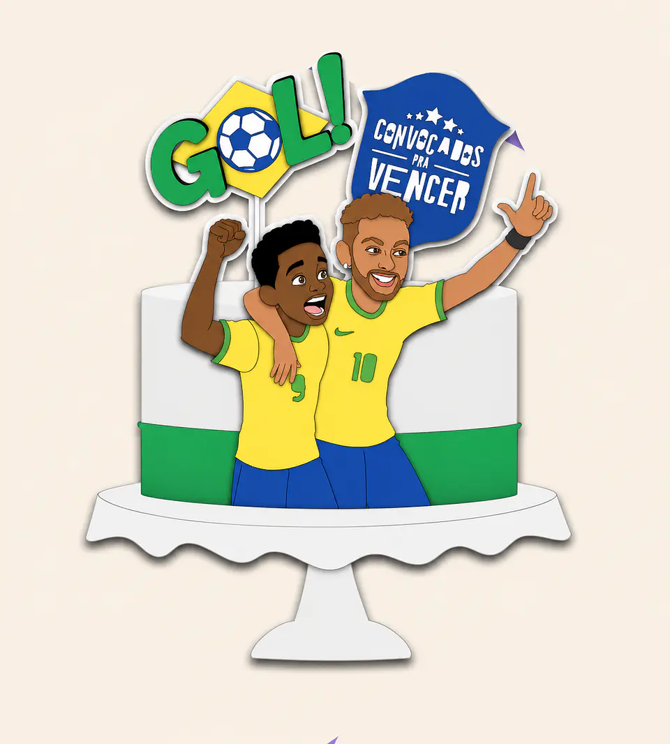 Arquivo Topo de Bolo Copa do Mundo Neymar e Endrick 1