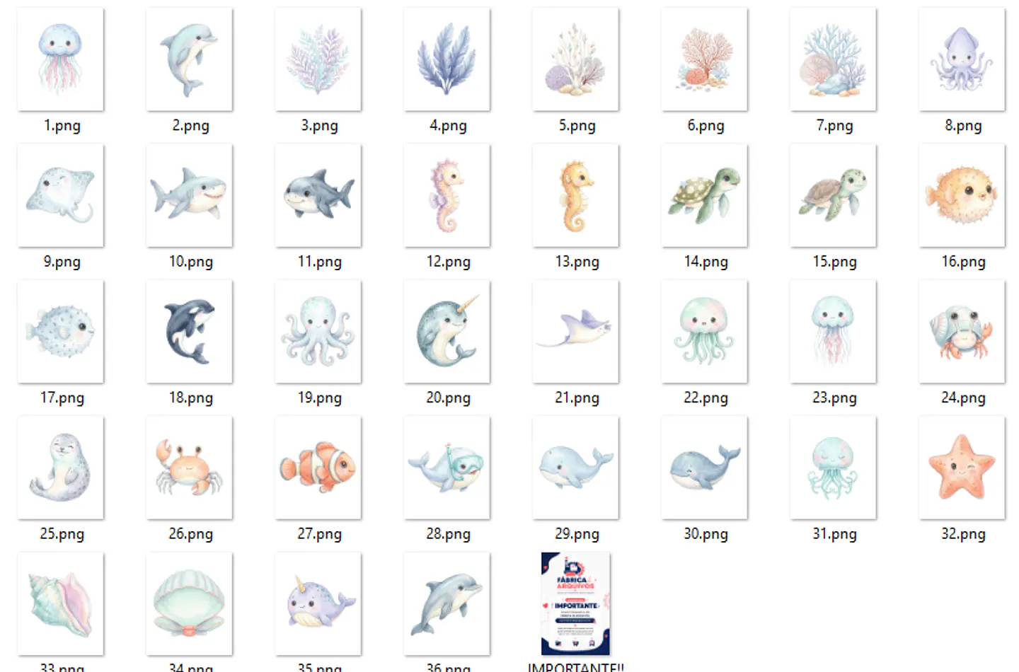 Kit Digital Fundo do Mar Baby 2 2