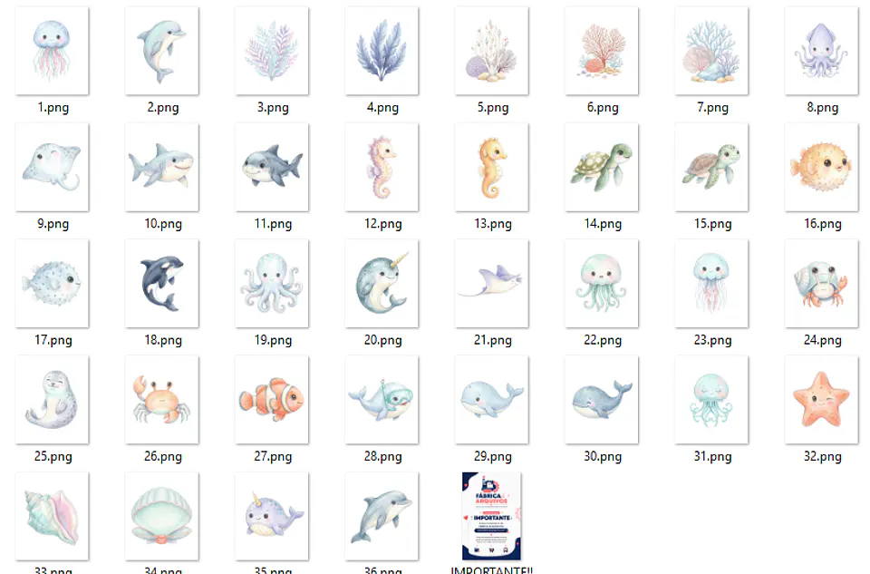 Kit Digital Fundo do Mar Baby 2 2