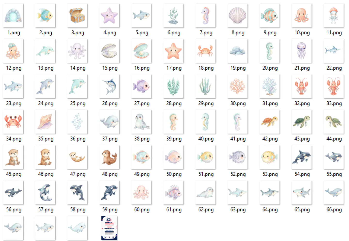 Kit Digital Fundo do Mar Cute 2