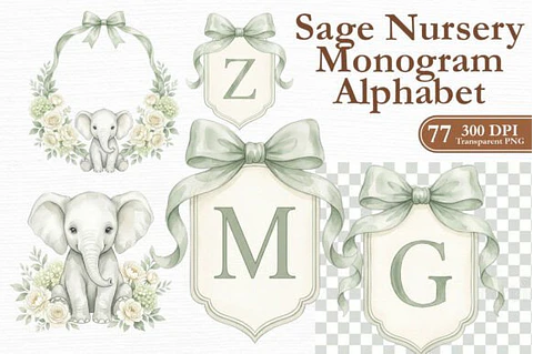 Kit Digital Monograma Verde