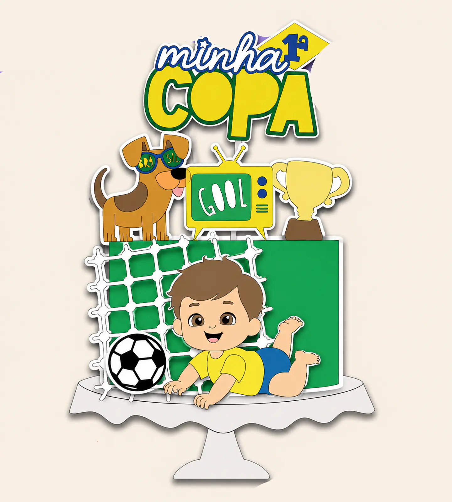 Arquivo Topo de Bolo Primeira Copa do Mundo Baby e Caramelo 1