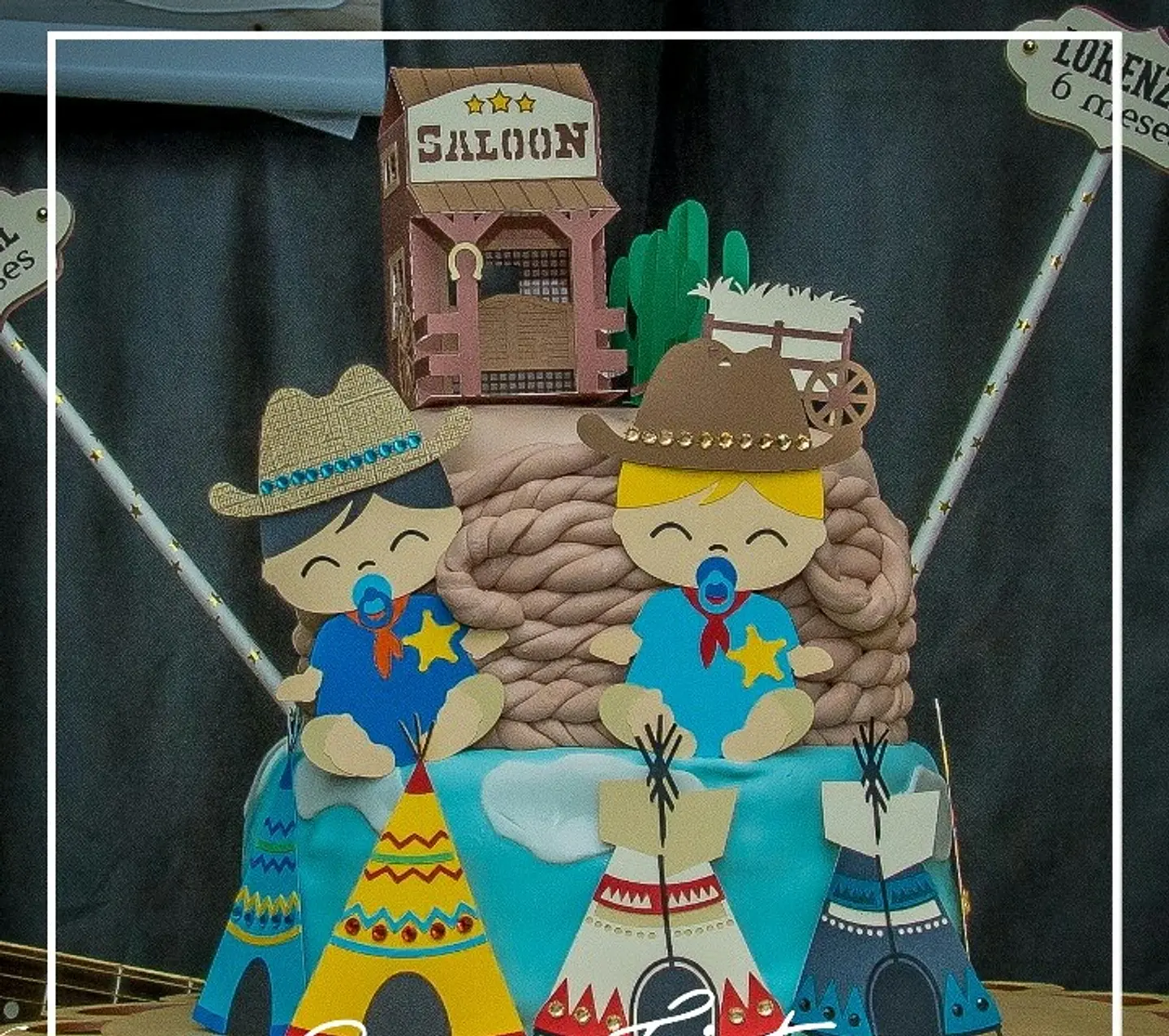 Arquivo Topo de Bolo Bebês Cowbois Faroeste 1