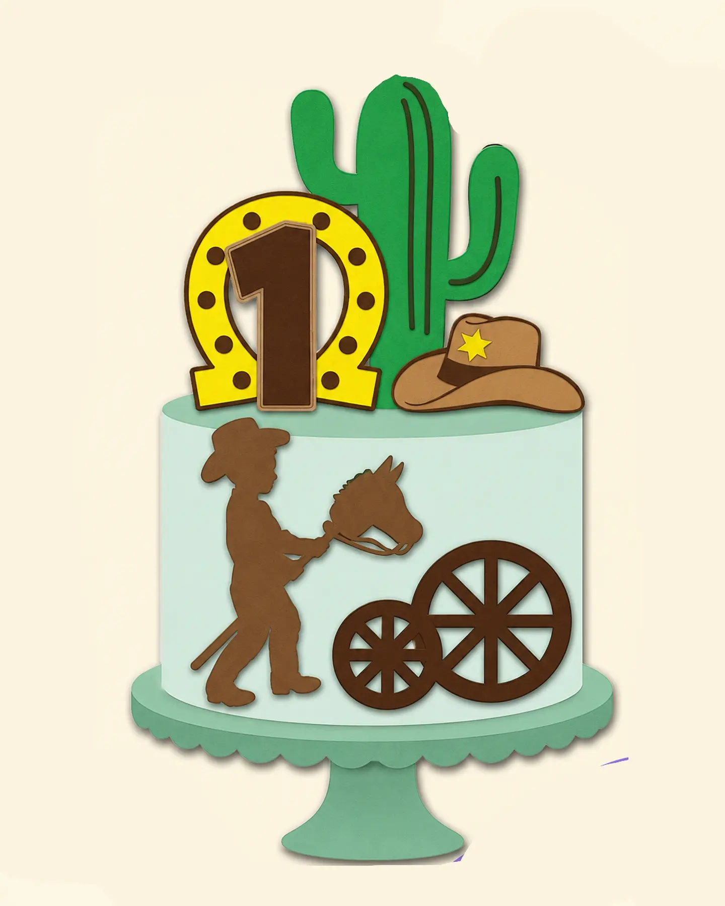 Arquivo Topo de Bolo Cowboy Faroeste 1