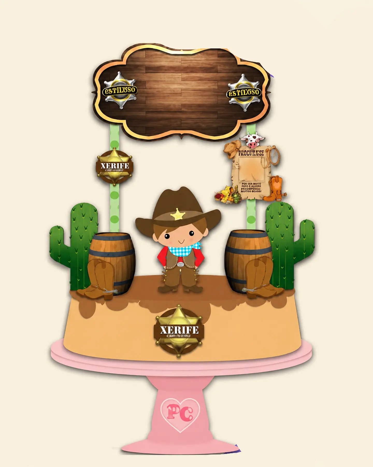Arquivo Topo de Bolo Cowboy Xerife 1