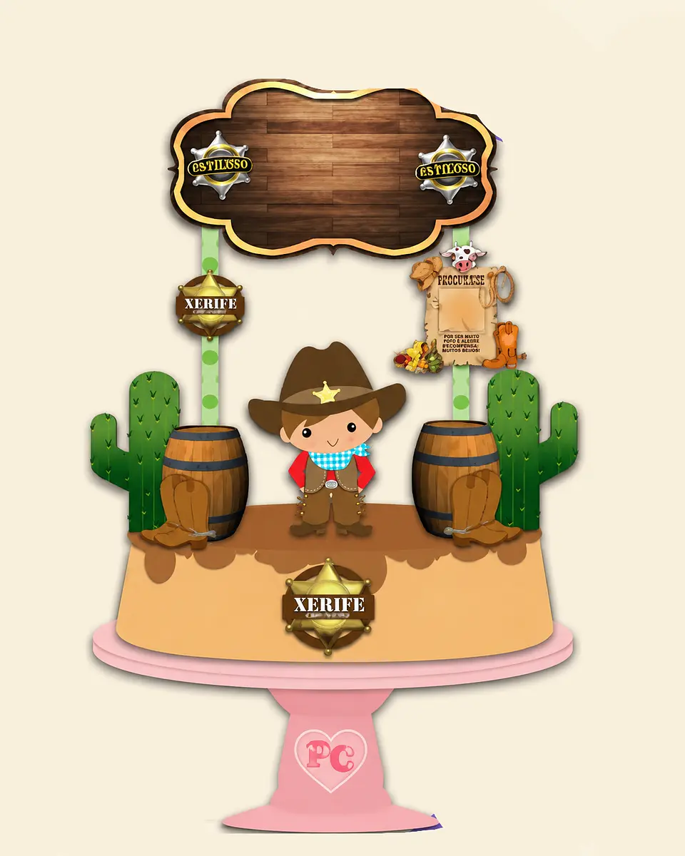 Arquivo Topo de Bolo Cowboy Xerife 1