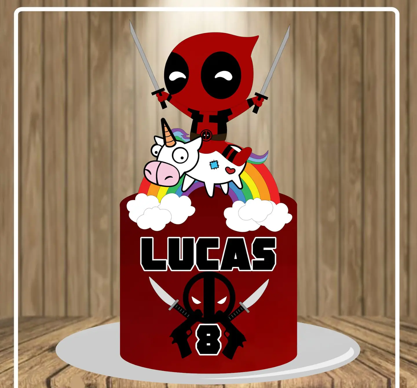 Arquivo Topo de Bolo Deadpool em Camadas 1