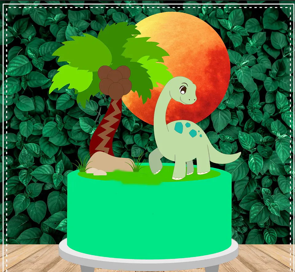 Arquivo Topo de Bolo Dinossauro em Camadas  1