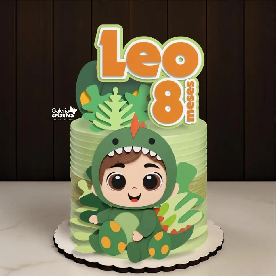 Arquivo Topo de Bolo Dino Baby Léo 1
