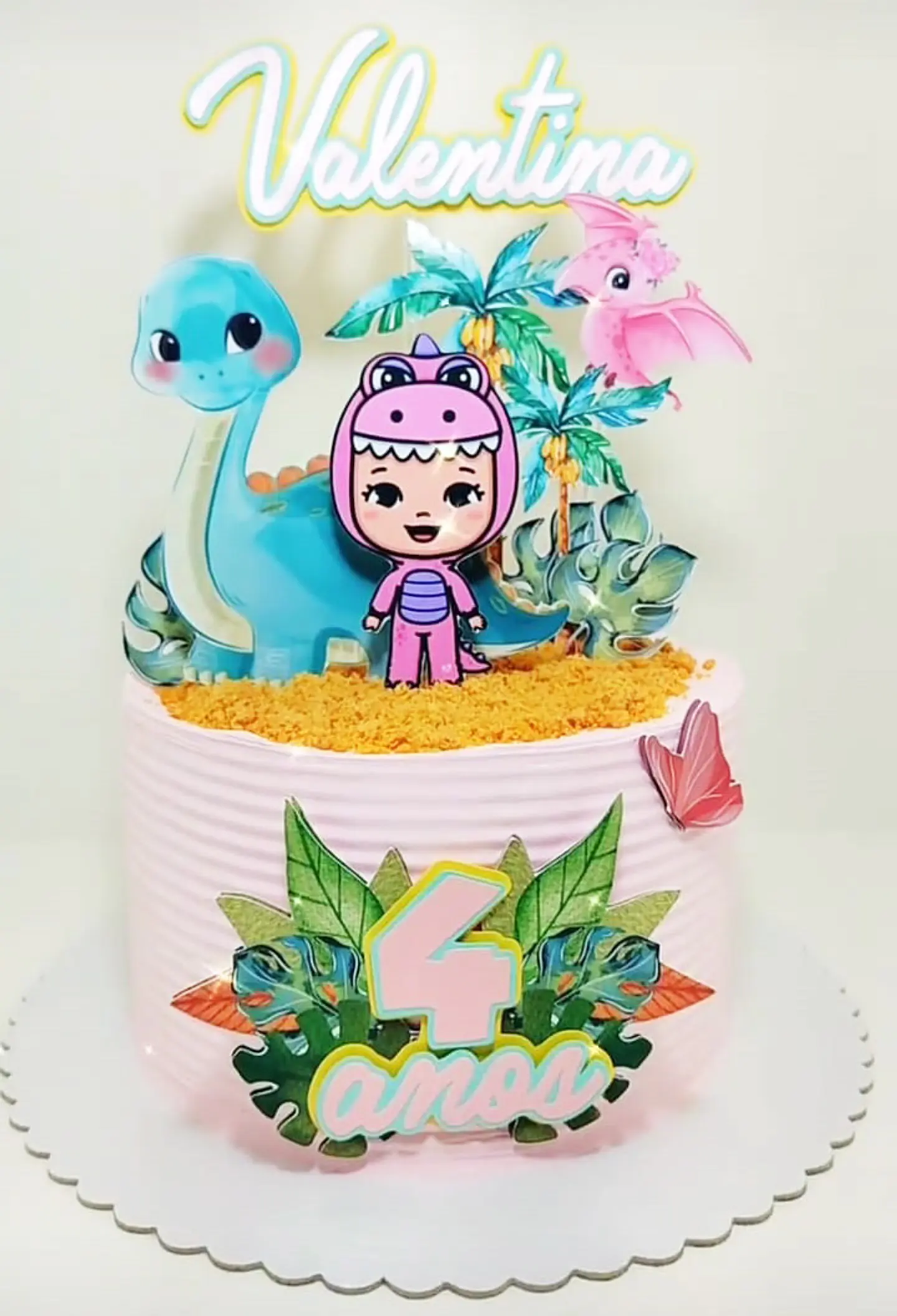 Arquivo Topo de Bolo Dinossauro Menina 1