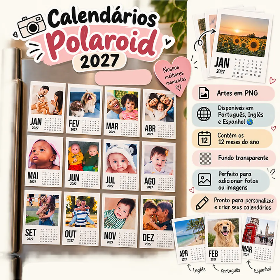 Arquivo Molduras Calendário Polaroid 2027 1