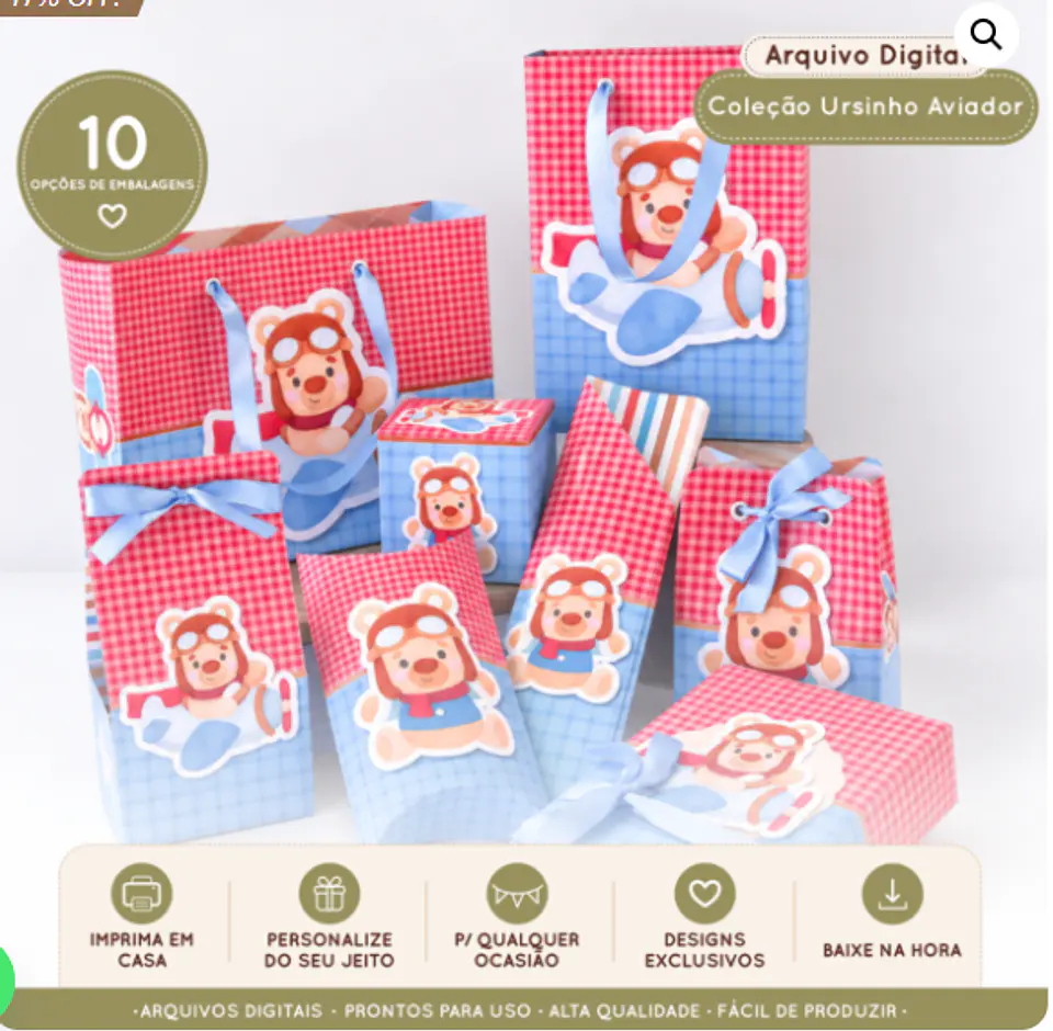 Arquivo de Corte Urso Aviador  1