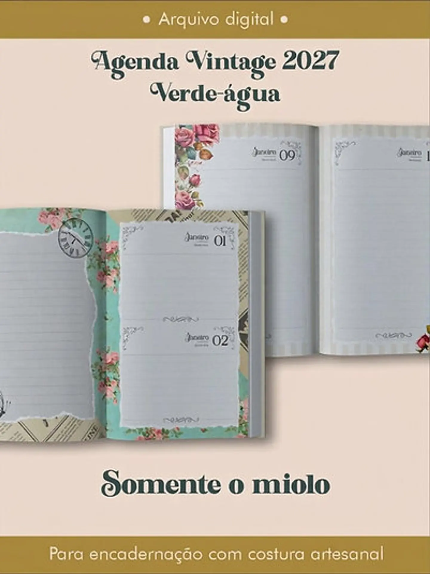 Arquivo Agenda Vintage Verde-Água 2027 Costura 1