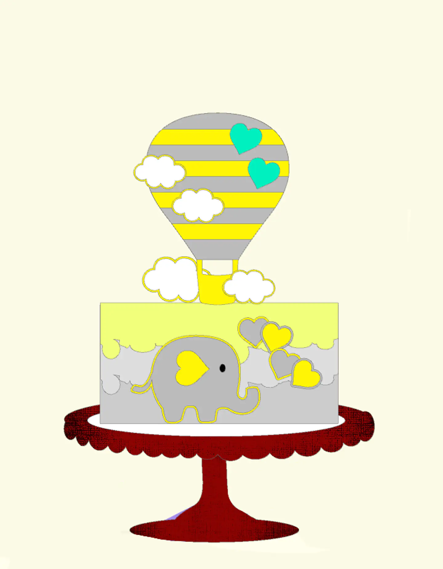Arquivo Topo de Bolo Elefantinho Balão 1