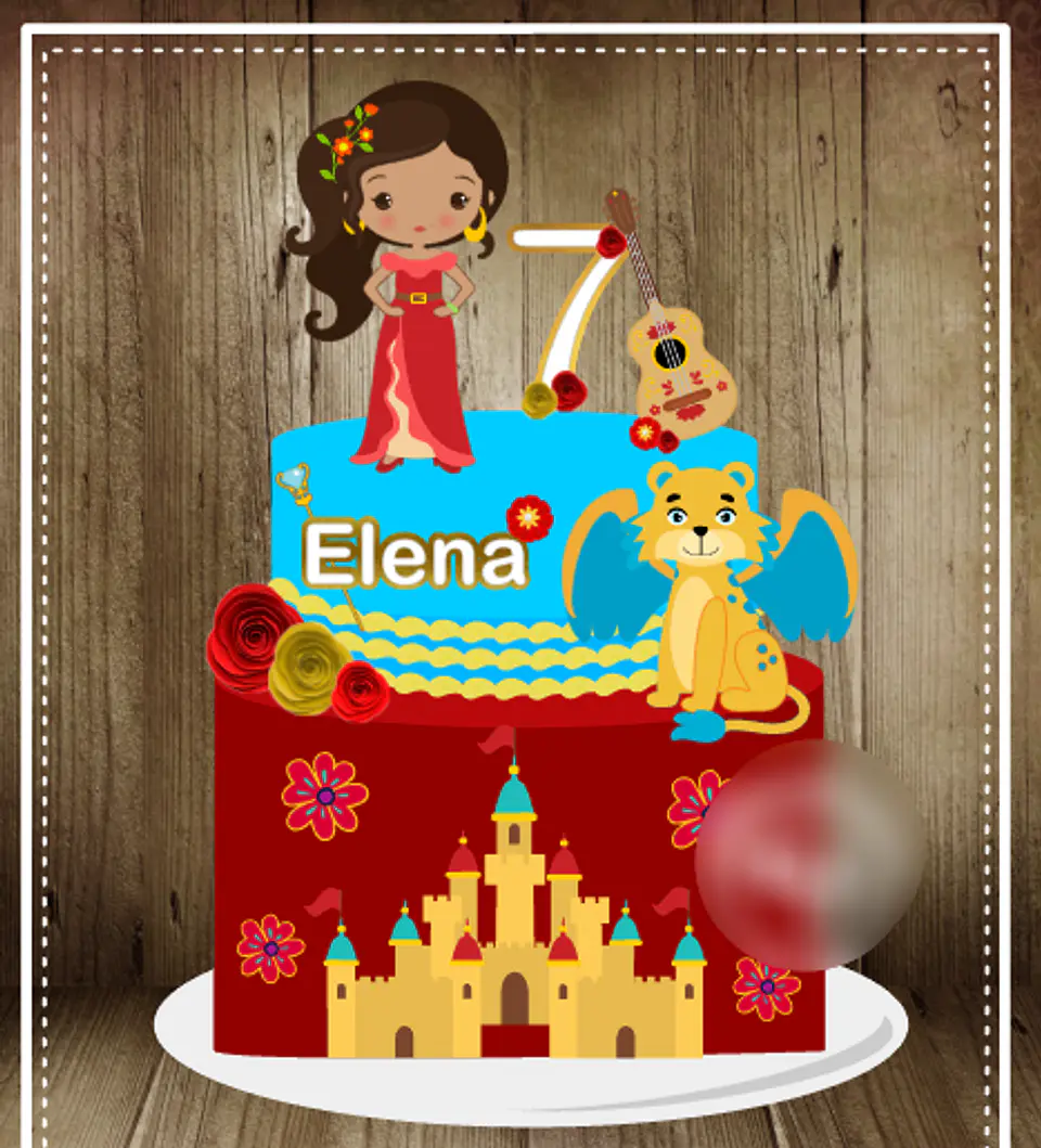 Arquivo Topo de Bolo Elena de Avalor em Camadas 1