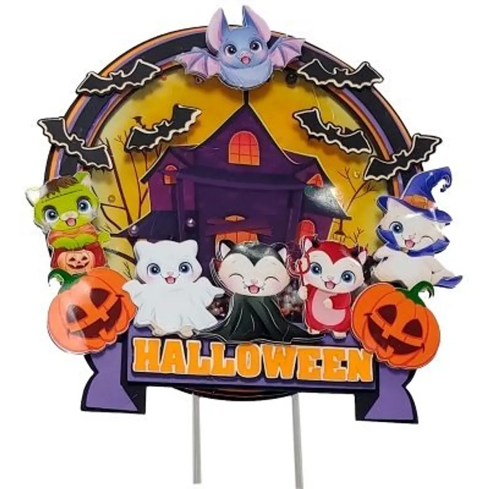 Arquivo Topo de Bolo Halloween Circular 1