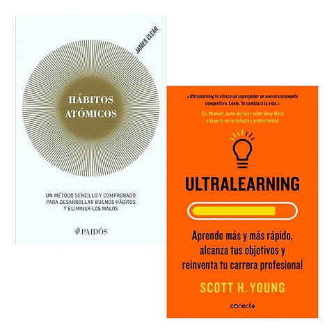 Pack Libros Hábitos Atómicos + Ultralearning