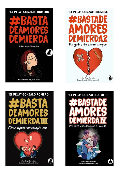 Pack Libros Basta de Amores de Mierda 1 2 3 4