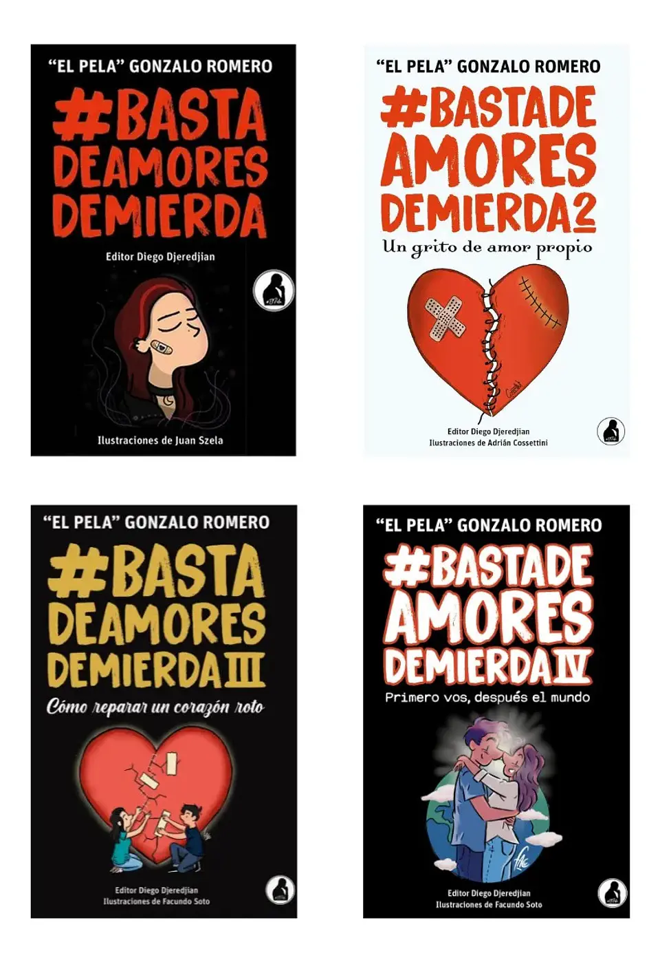 Pack Libros Basta de Amores de Mierda 1 2 3 4 1