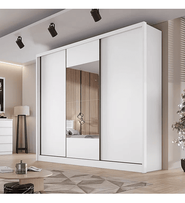 Guarda Roupa Casal com Espelho 3 Portas 6 Gavetas Montreal Cumaru Fendi