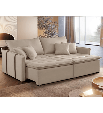 Sofá Cama 200cm em Madeira Eucalipto Detroid