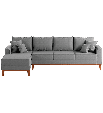 Sofá 4 Lugares Beny Com Chaise Esquerdo Linho 