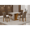 Conjunto Sala de Jantar com 4 Cadeiras Miami Freijo/OffWhite/Palha 2