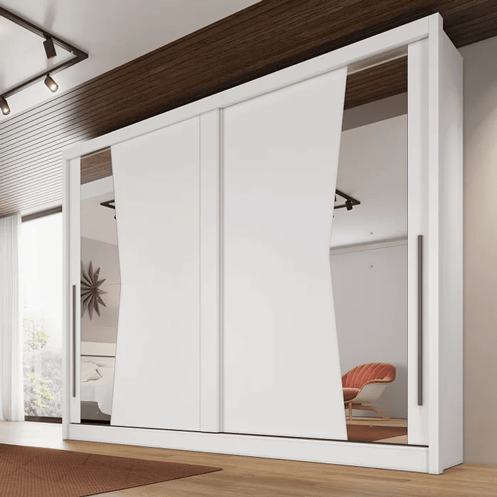 Guarda Roupa Casal com Espelho 2 Portas 6 Gavetas Egeu Cumaru 2