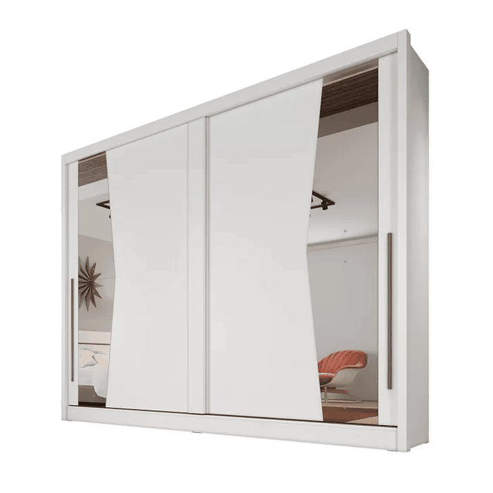 Guarda Roupa Casal com Espelho 2 Portas 6 Gavetas Egeu Cumaru 4