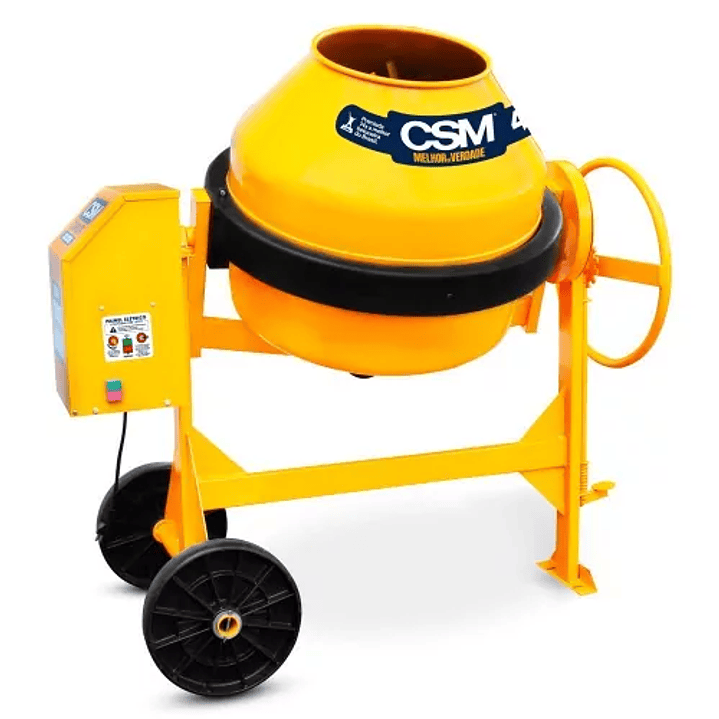 Betoneira 200L com Motor 1 hp WEG Monofásico e Chave Elétrica NR12 - Completa 200L 220V 1