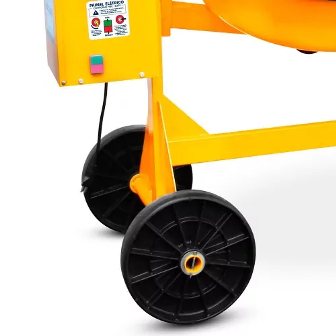 Betoneira 200L com Motor 1 hp WEG Monofásico e Chave Elétrica NR12 - Completa 200L 220V 3
