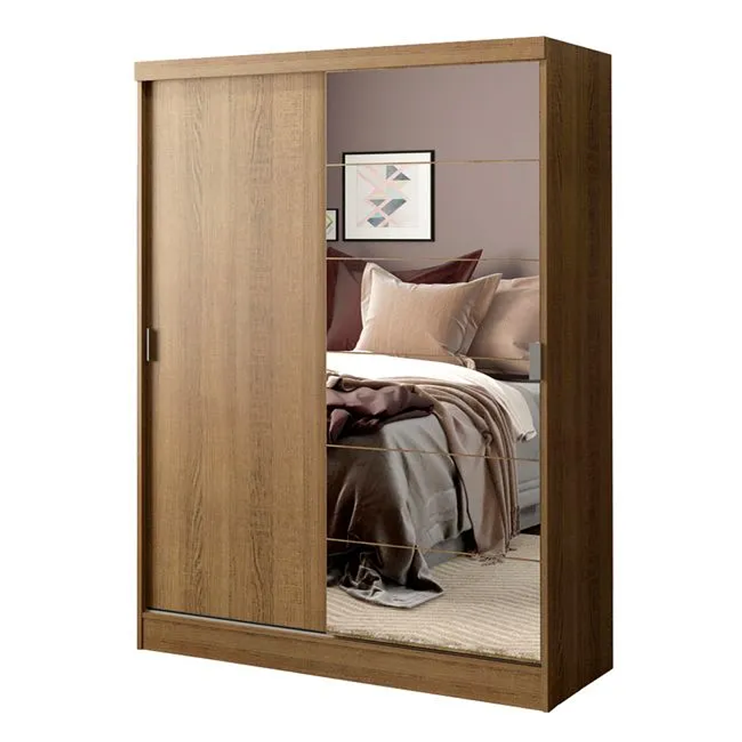 Guarda-Roupa Solteiro  Luke 2 Portas de Correr com Espelho  3
