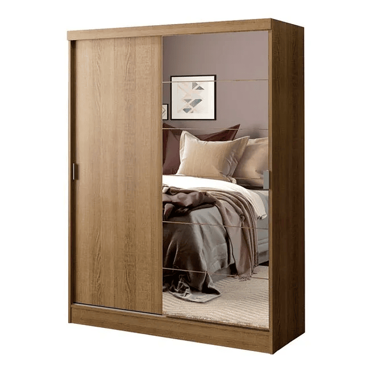 Guarda-Roupa Solteiro  Luke 2 Portas de Correr com Espelho  3