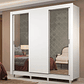 Guarda-Roupa Casal  Lyon Plus 3 Portas de Correr com Espelhos 4 Gavetas com Pés Rustic - Thumbnail 2
