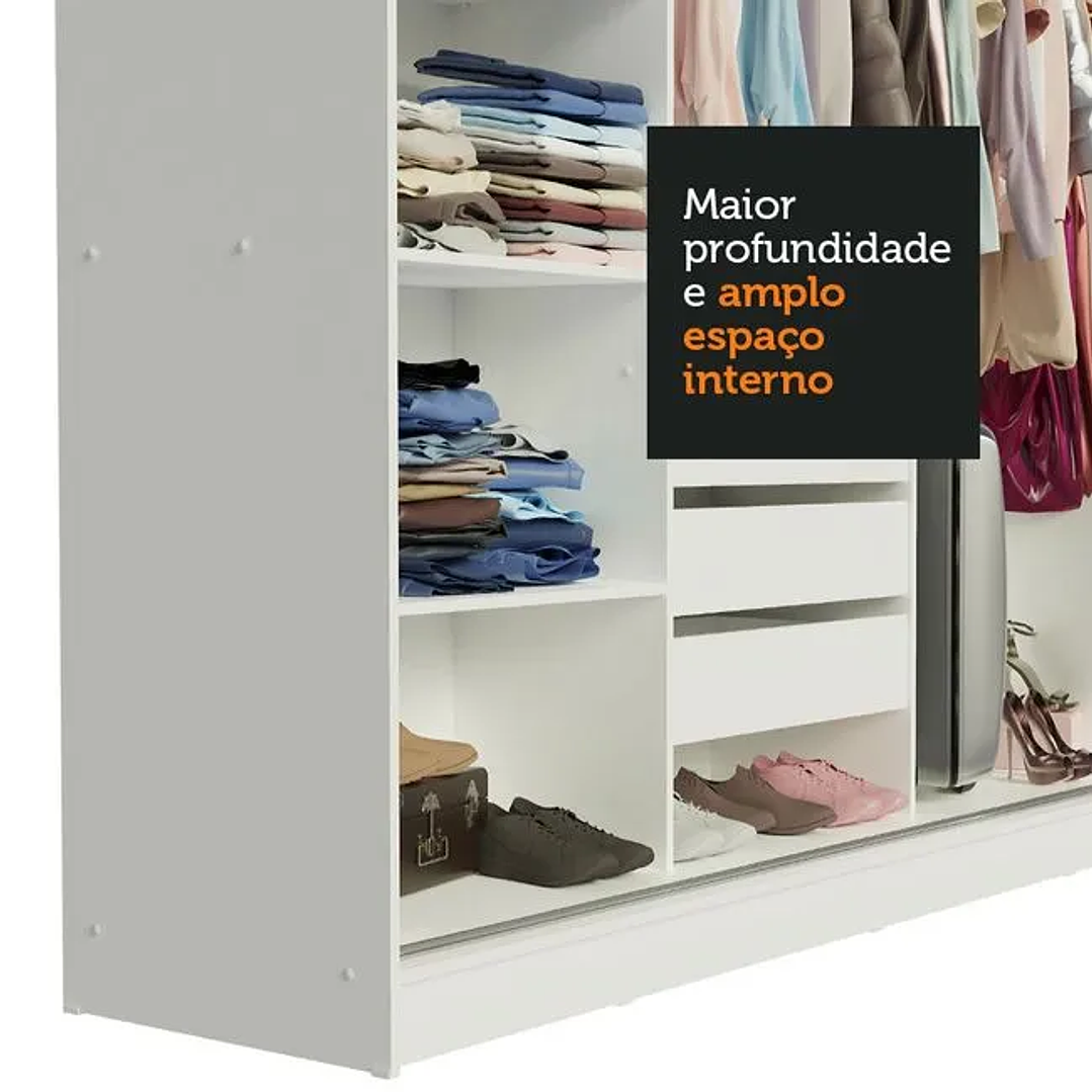 Guarda-Roupa Casal 3 Portas de Correr 3 Gavetas  7