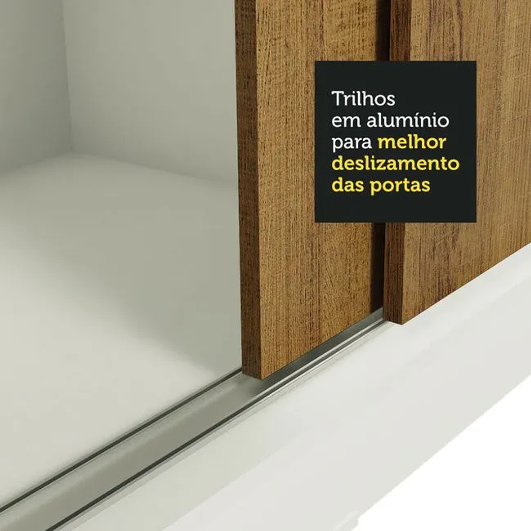 Guarda-Roupa Casal Istambul 3 Portas de Correr com Espelho 3 Gavetas  9