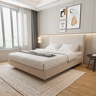 Cama Casal Boreal Flutuante Bege