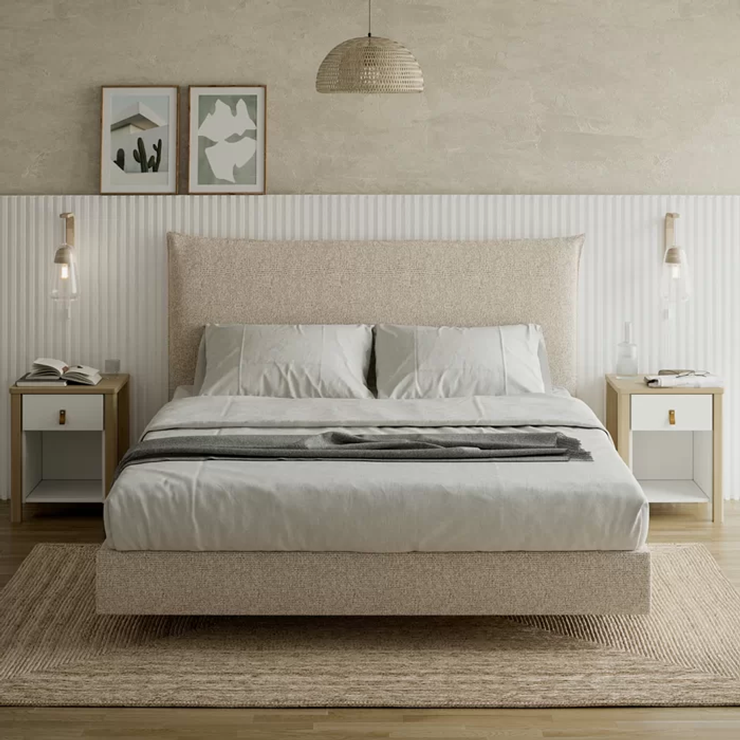 Cama Casal Boreal Flutuante Bege 2