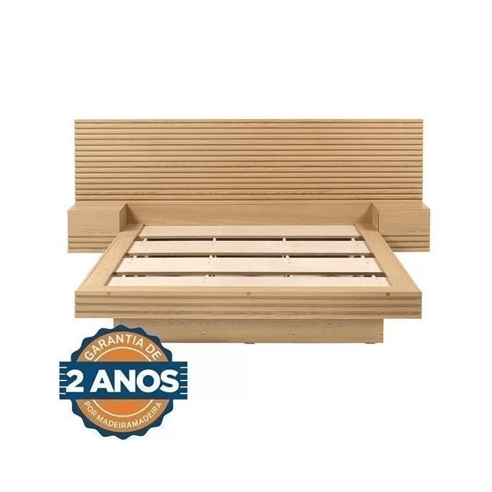 Cama Casal/Queen com Cabeceira e Mesa de Apoio Samambaia Carvalho 7