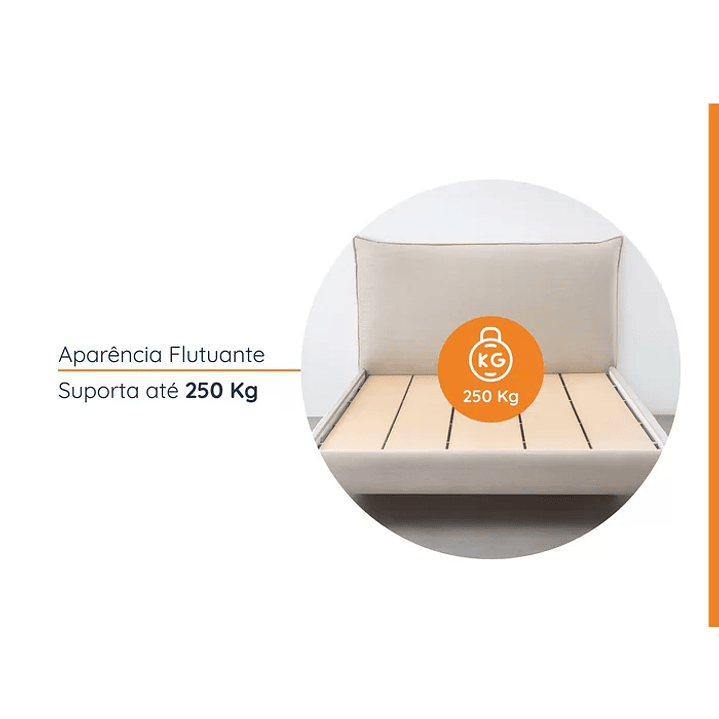 Cama Casal Boreal Flutuante Bege 5