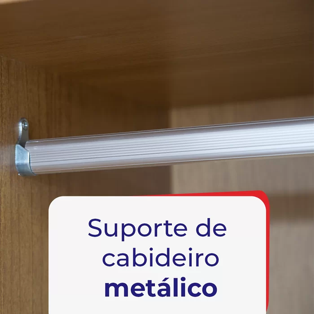 Guarda Roupa Solteiro MDF 4 Portas 3 Gavetas Paris Plus  10