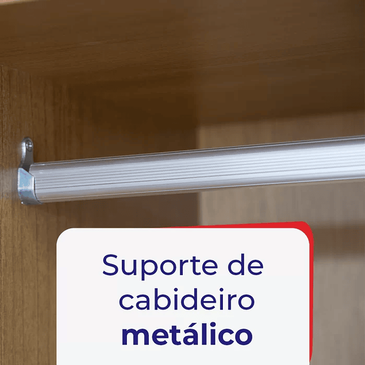 Guarda Roupa Solteiro MDF 4 Portas 3 Gavetas Paris Plus  10